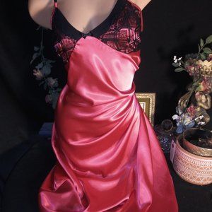 Satin Nightgown Shiny Gown Long Dressing Gown Nightie Slippery Gown Lingerie S36